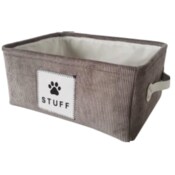 Wholesale - RECTANGULAR GRAY CORDUROY PET STORAGE BIN C/P 12, UPC: 195010043120